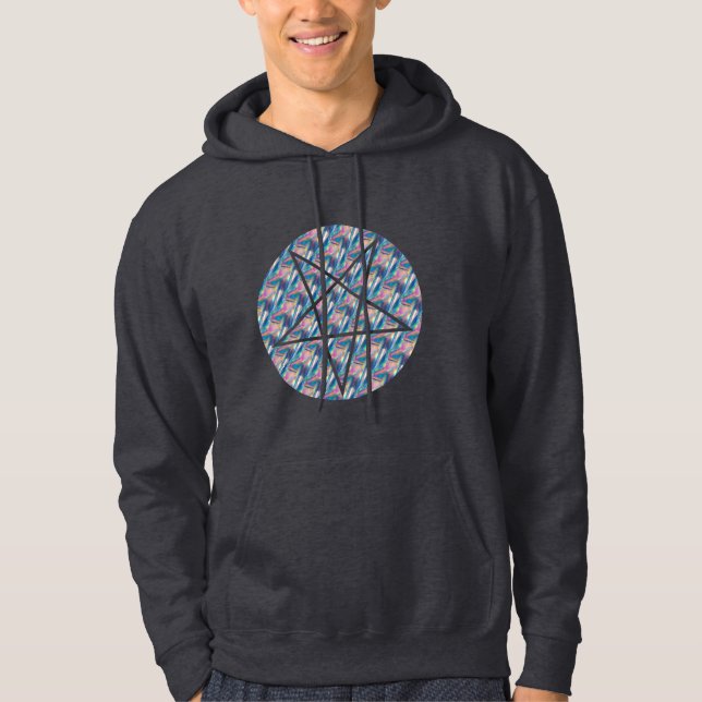 Hologramm Pentagramm mens hoodie Sweatshirt (Vorderseite)