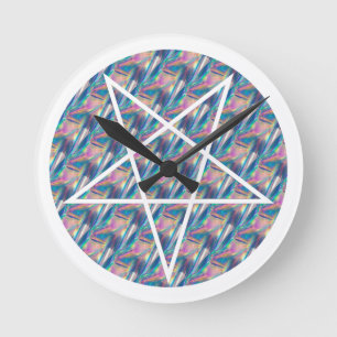 Hologramm-Pentagramm Runde Wanduhr