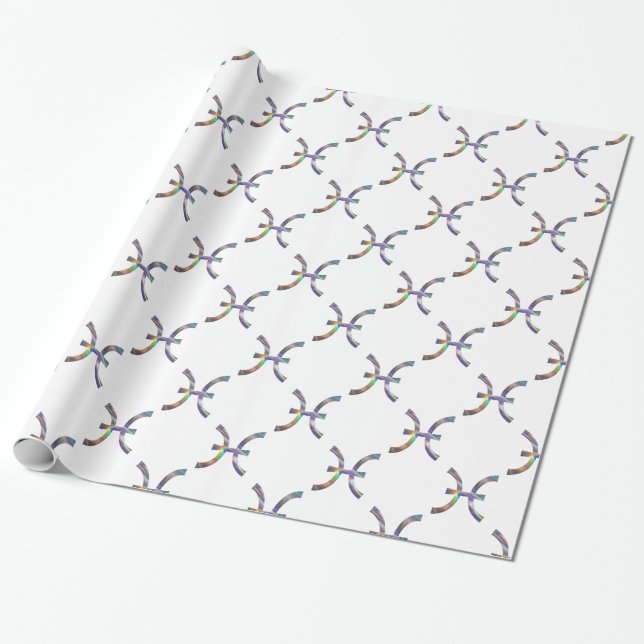 Hologramm Pisces Geschenkpapier (Ungerollt)