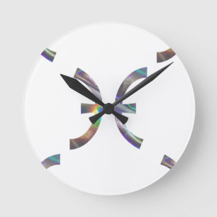 Hologramm Pisces Runde Wanduhr