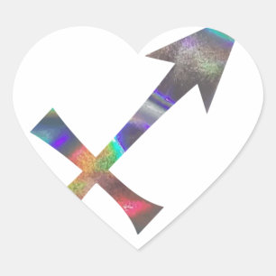 Hologramm Sagittarius Herz-Aufkleber