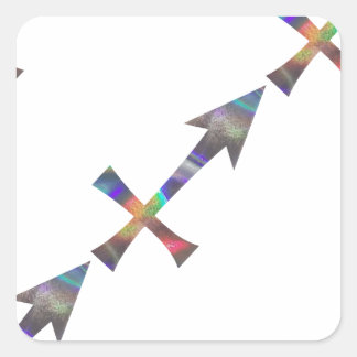 Hologramm Sagittarius Quadratischer Aufkleber