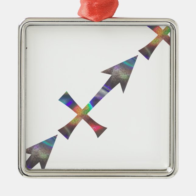Hologramm Sagittarius Silbernes Ornament (Vorne)