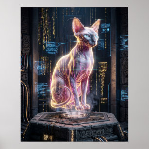Hologramm-Sphynx-Matrix-Schrein-Kunst Poster