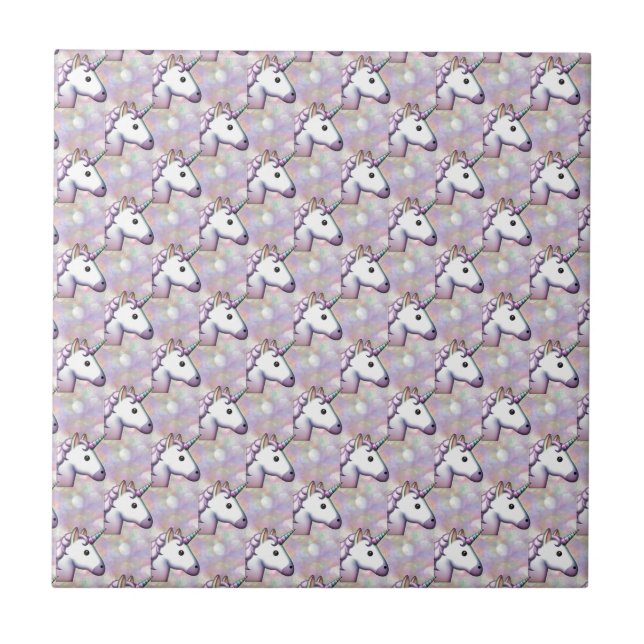 Hologramm unicorn emoji fliese (Vorderseite)