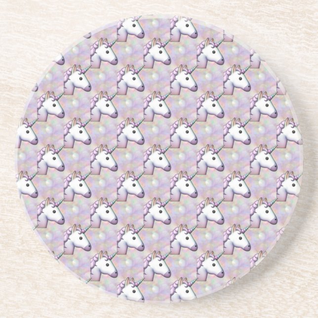Hologramm unicorn emoji getränkeuntersetzer (Vorne)