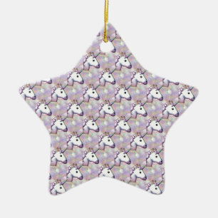 Hologramm unicorn emoji keramikornament