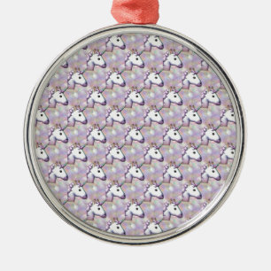 Hologramm unicorn emoji silbernes ornament