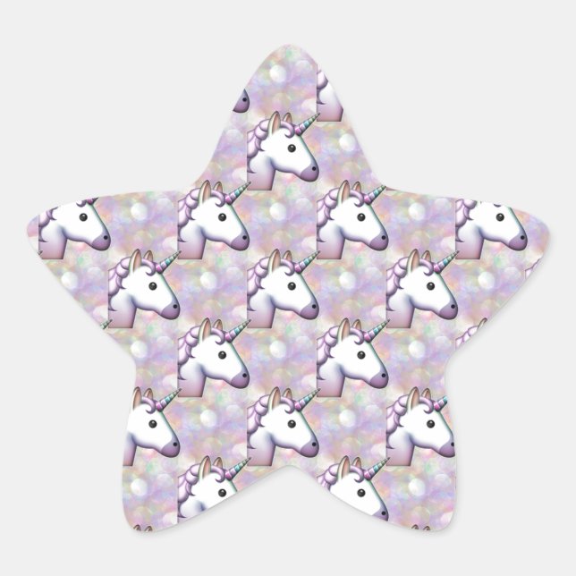 Hologramm unicorn emoji Stern-Aufkleber (Vorderseite)