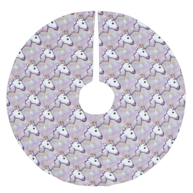 Hologramm unicorn emoji xmas Weihnachtsbaumrock Polyester Weihnachtsbaumdecke (Vorderseite)