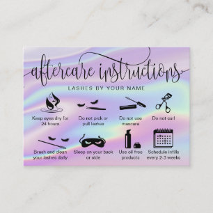 Holograph Aftercare-Karte Wimpern-Erweiterungen Ic Visitenkarte