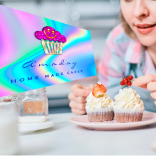 Holograph Bakery Zuhause Made Cakes Logo Muffin L Visitenkarte