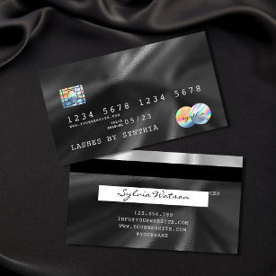 Holograph Black Foil Modern Credit Card Style Visitenkarte