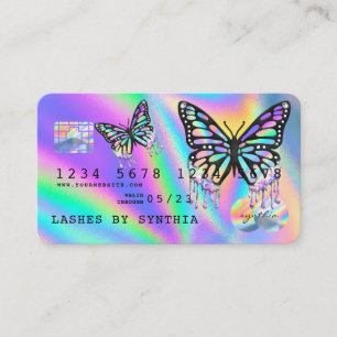 Holograph Butterfly Modern Credit Card Style Visitenkarte
