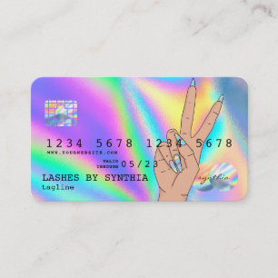 Holograph Credit Card Nail Tech Logo hinzufügen Visitenkarte