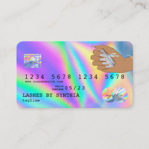 Holograph Credit Card Nail Tech Visitenkarte