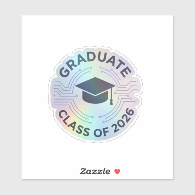 Holograph Futuristic Class Graduate Vinyl Sticker (Blatt)