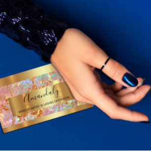 Holograph Gold Marbour Copper Frame Event Visitenkarte