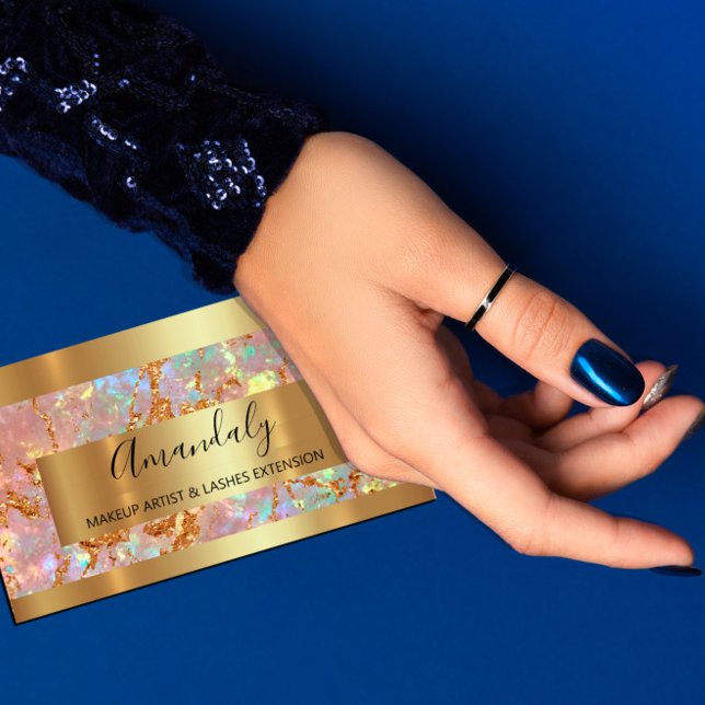 Holograph Gold Marbour Copper Frame Event Visitenkarte (Holograph Gold Marble Copper Frame Event Business Card)