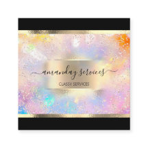 Holograph Makeup Gold Frame Boutique Shop Square