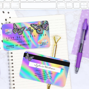 Holograph Modern Credit Card Monarch Butterfly Visitenkarte