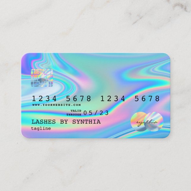 Holograph Modern Credit Card Style Add Logo Visitenkarte (Vorderseite)