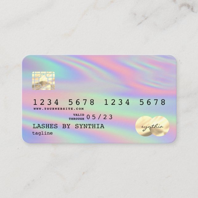 Holograph Modern Credit Card Style Add Logo Visitenkarte (Vorderseite)