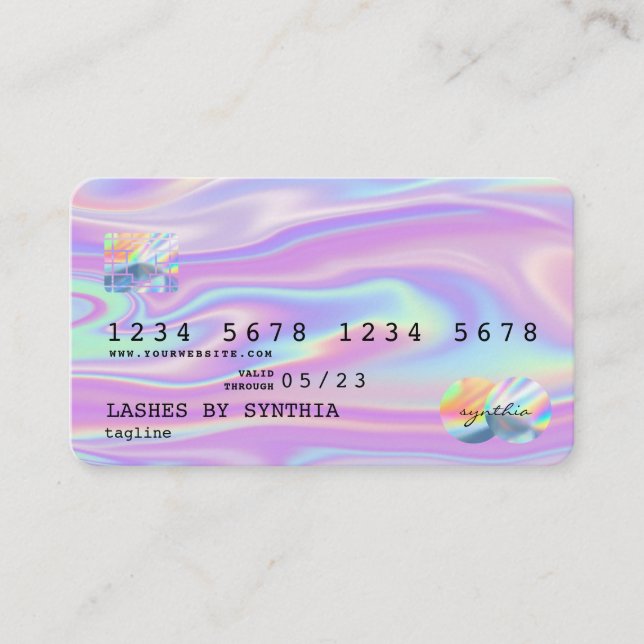 Holograph Modern Credit Card Style Add Logo Visitenkarte (Vorderseite)