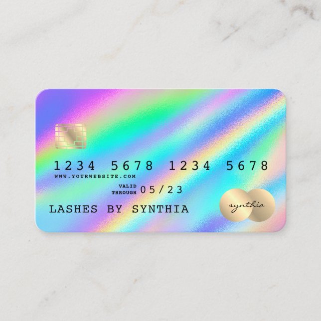Holograph Modern Credit Card Style Visitenkarte (Vorderseite)