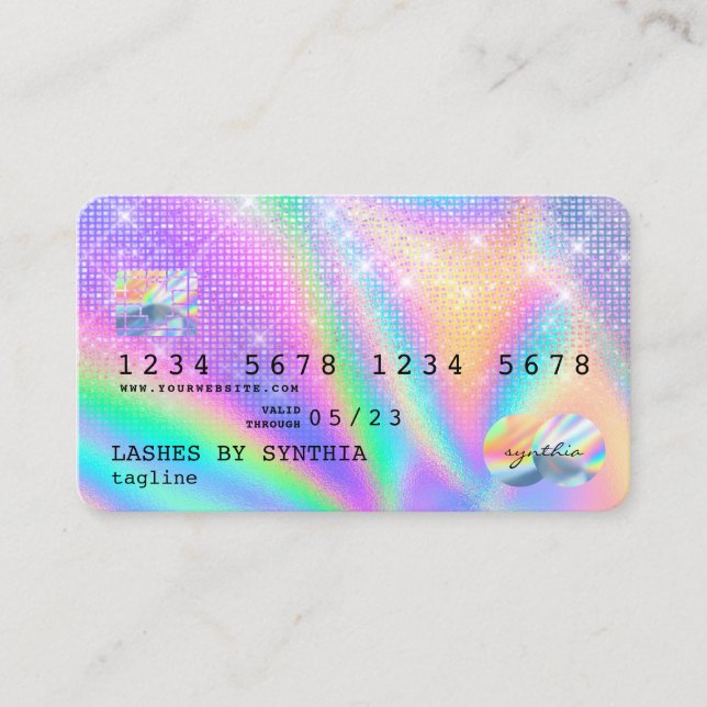 Holograph Modern Credit Card Style Visitenkarte (Vorderseite)