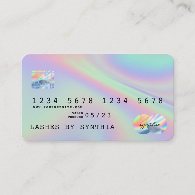 Holograph Modern Credit Card Style Visitenkarte (Vorderseite)