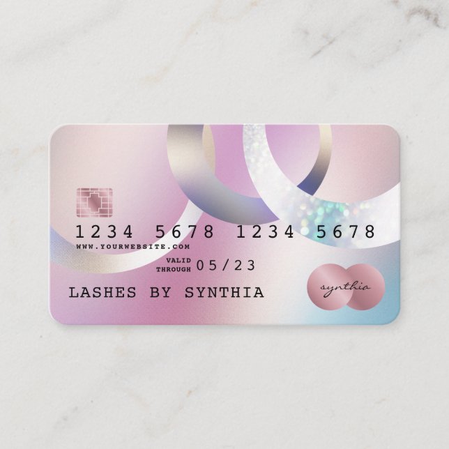 Holograph Modern Credit Card Style Visitenkarte (Vorderseite)