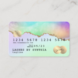 Holograph Pastel agate unicoron rainbow Credit Car Visitenkarte