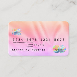 Holograph Pastel Modern Credit Card Style Visitenkarte