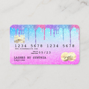 Holograph Pastel unicorn Modern Credit Card LOGO Visitenkarte