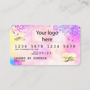 Holograph Pastel unicorn Modern Credit Card LOGO Visitenkarte