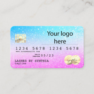 Holograph Pastel unicorn Modern Credit Card LOGO Visitenkarte