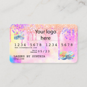 Holograph Pastel unicorn Modern Credit Card LOGO Visitenkarte