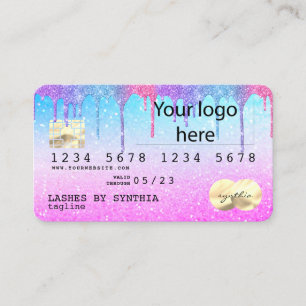 Holograph Pastel unicorn Modern Credit Card LOGO Visitenkarte