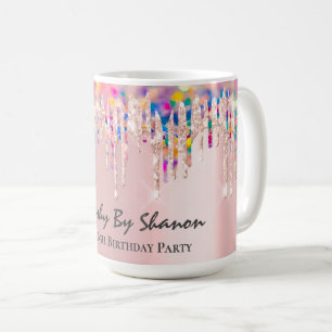 Holograph Pink Rose Bride Dusche Sweet 16. Kaffeetasse