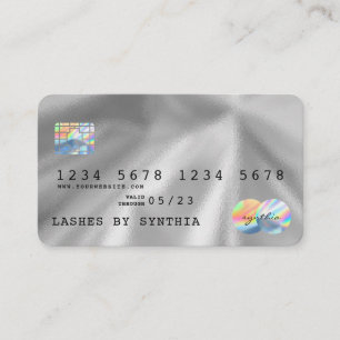 Holograph Silver Foil Modern Credit Card Style Visitenkarte