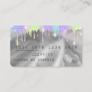 Holograph Silver Unicorn Drilling Credit Card Lash Visitenkarte