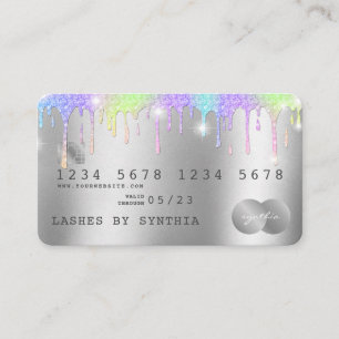 Holograph Silver Unicorn Drilling Credit Card Lash Visitenkarte
