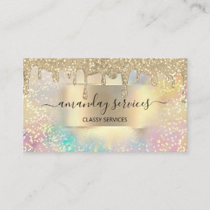 Holograph Tropfens Confetti Makeup Lashes Nails Visitenkarte