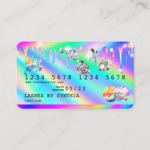 Holograph Tropfens Diamonds Modern Credit Card Visitenkarte