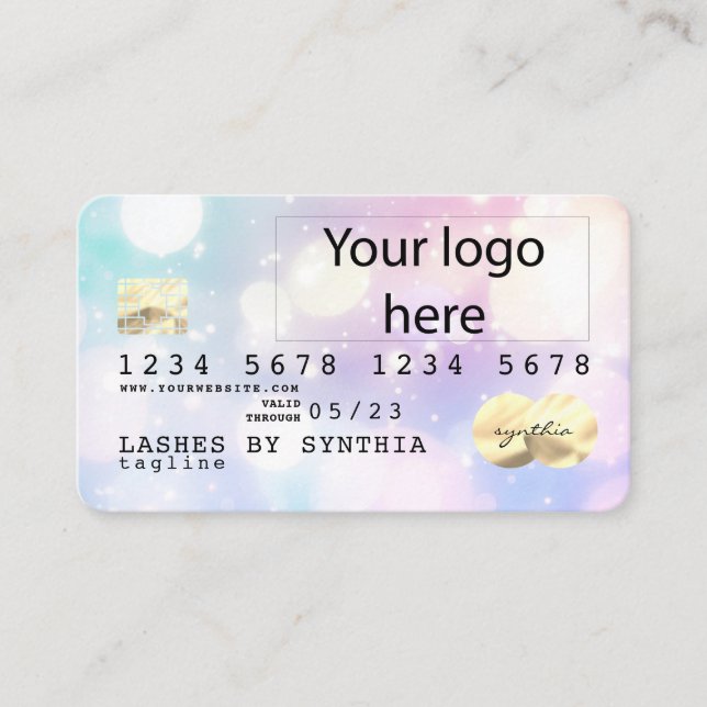 Holograph Unicorn Dripp Credit Card Ihr Logo hinzu Visitenkarte (Vorderseite)