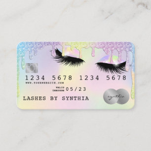 Holograph Unicorn Modern Credit Card Lashes Visitenkarte