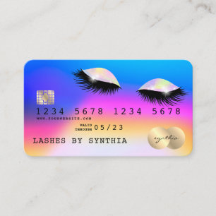 Holograph Unicorn Modern Credit Card Lashes Visitenkarte