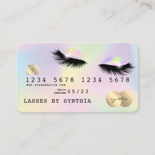 Holograph Unicorn Modern Credit Card Lashes Visitenkarte