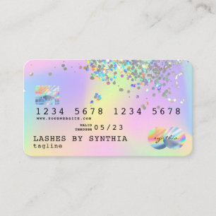 Holograph Unicorn Modern Credit Card Style Visitenkarte